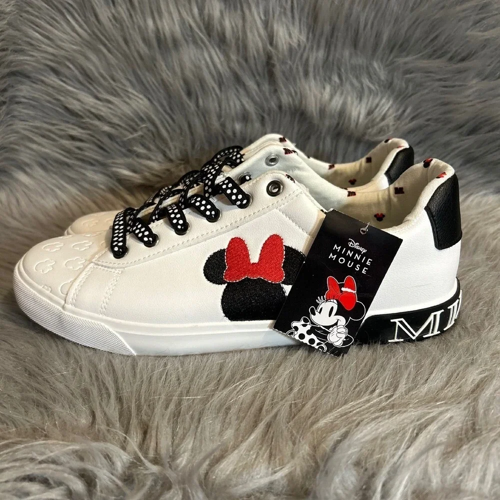 Ground‎ Up Disney Minnie Mouse Sneakers Women's Size 11 White Lace Up Shoes